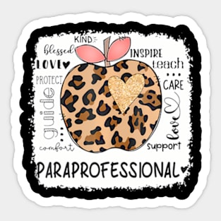 Paraprofessional  Blessed Teach Inspire Love Leopard Sticker